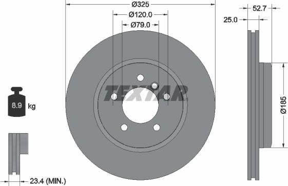 Textar 92106905 - Bremžu diski adetalas.lv