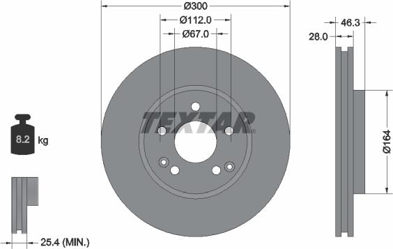 Textar 92106005 - Bremžu diski adetalas.lv