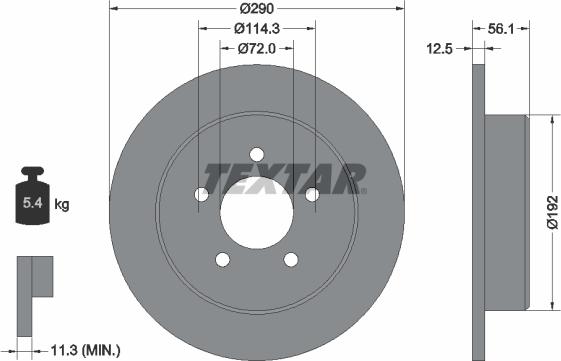 Textar 92108400 - Bremžu diski adetalas.lv