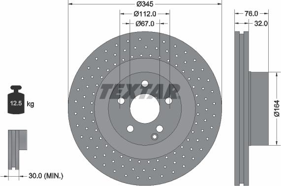 Textar 92108800 - Bremžu diski adetalas.lv