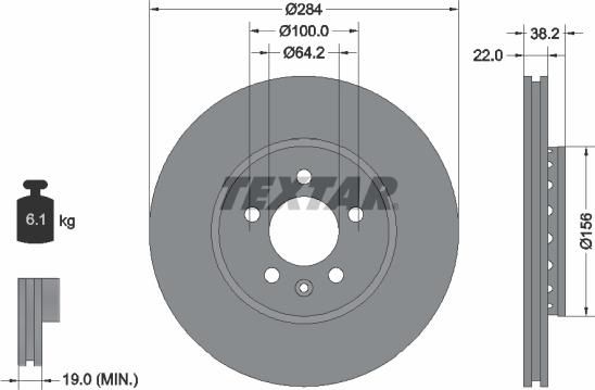 Textar 92103400 - Bremžu diski adetalas.lv