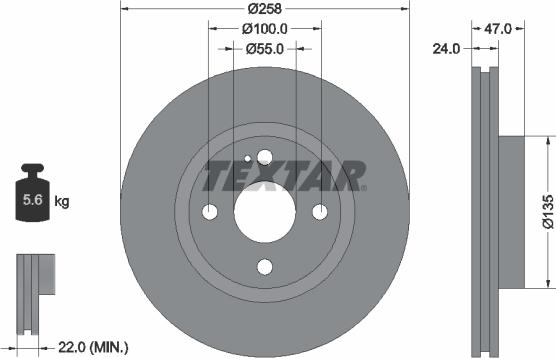 Textar 92103100 - Bremžu diski adetalas.lv