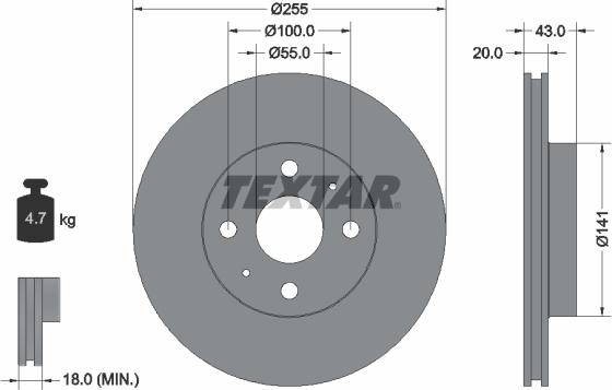 Textar 92115600 - Bremžu diski adetalas.lv