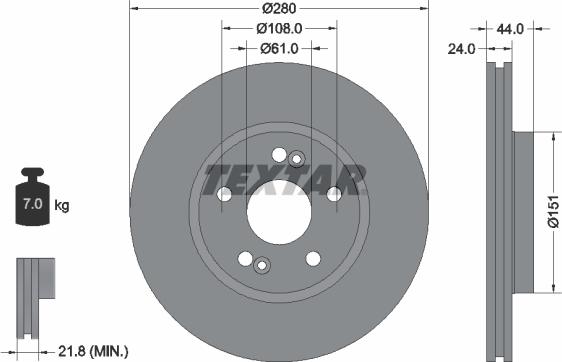 Textar 92113803 - Bremžu diski adetalas.lv