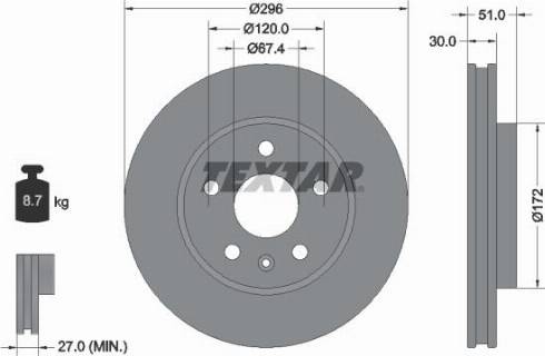 Textar 92186900 - Bremžu diski adetalas.lv