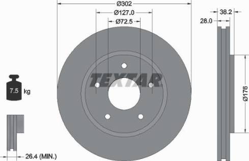 Textar 92181500 - Bremžu diski adetalas.lv