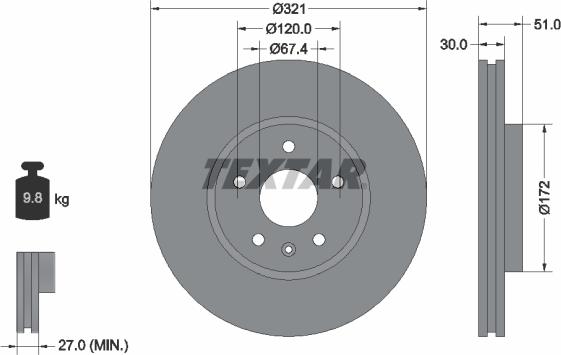 Textar 92187005 - Bremžu diski adetalas.lv