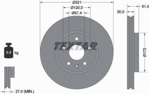 Textar 92187000 - Bremžu diski adetalas.lv