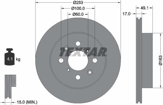 Textar 92135303 - Bremžu diski adetalas.lv