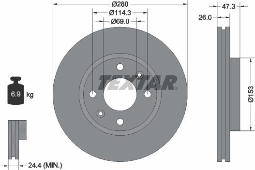 Textar 92136600 - Bremžu diski adetalas.lv