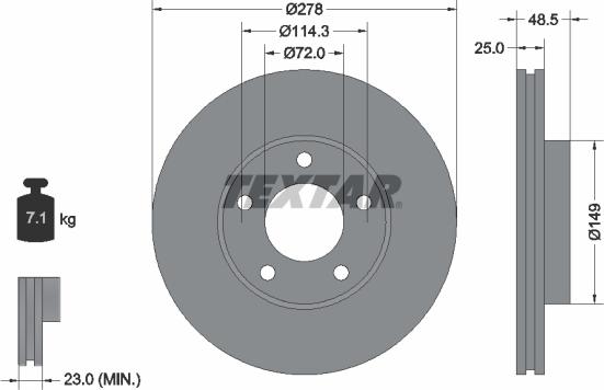 Textar 92130300 - Bremžu diski adetalas.lv