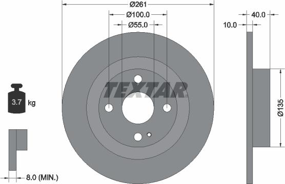 Textar 92130200 - Bremžu diski adetalas.lv