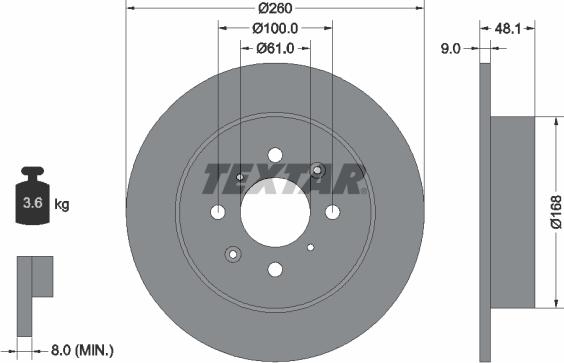 Textar 92125400 - Bremžu diski adetalas.lv