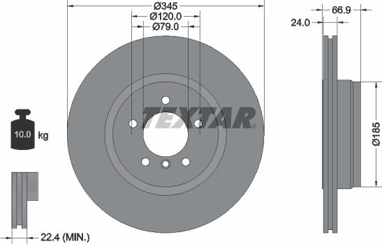 Textar 92123203 - Bremžu diski adetalas.lv