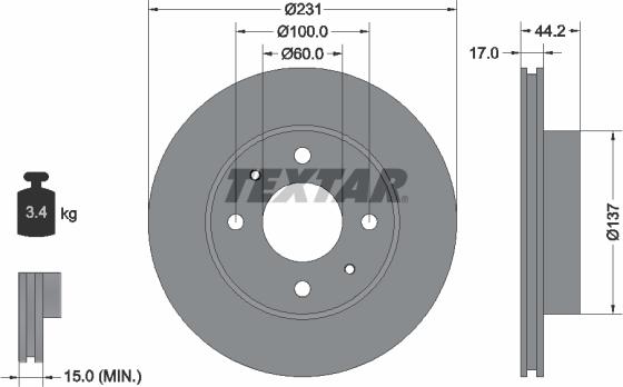 Textar 92179103 - Bremžu diski adetalas.lv