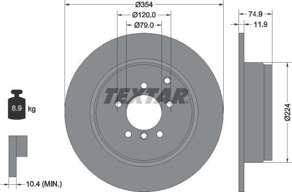 Textar 92174100 - Bremžu diski adetalas.lv