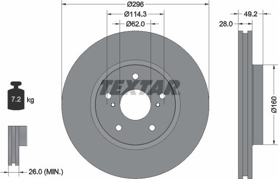 Textar 92174303 - Bremžu diski adetalas.lv