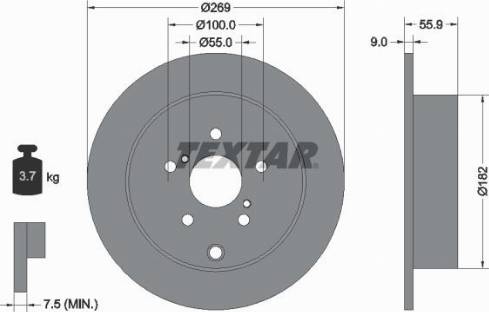 Textar 92170400 - Bremžu diski adetalas.lv