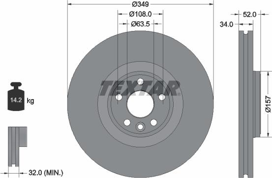 Textar 92301805 - Bremžu diski adetalas.lv