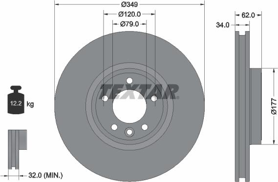 Textar 92307605 - Bremžu diski adetalas.lv