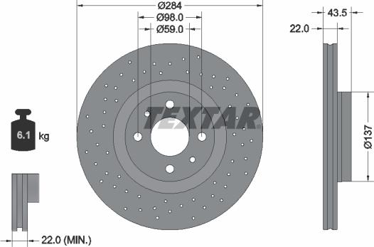 Textar 92316103 - Bremžu diski adetalas.lv