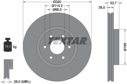 Textar 92296503 - Bremžu diski adetalas.lv