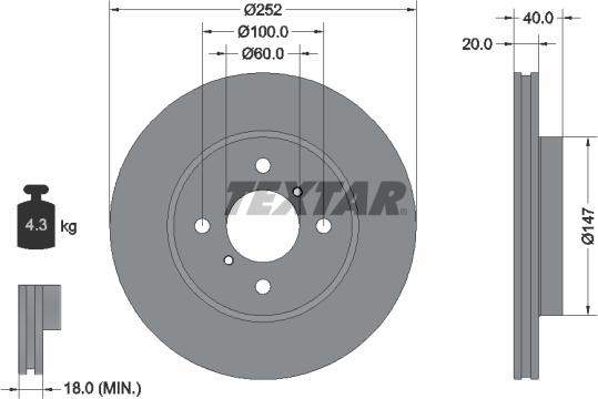 Textar 92292903 - Bremžu diski adetalas.lv