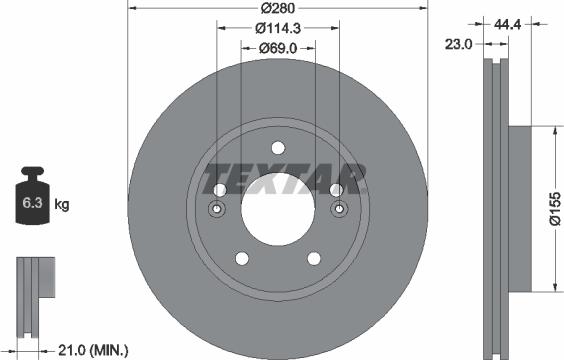 Textar 92243203 - Bremžu diski adetalas.lv