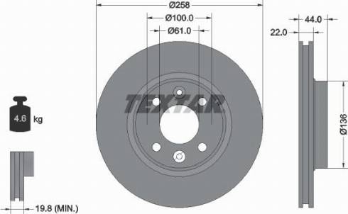 Textar 92255200 - Bremžu diski adetalas.lv