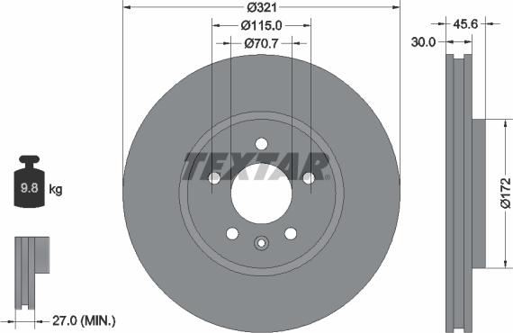 Textar 92256803 - Bremžu diski adetalas.lv