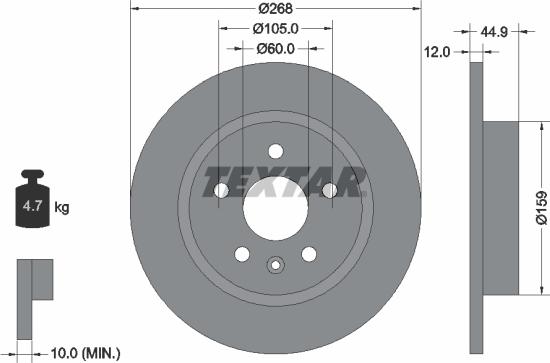 Textar 92205500 - Bremžu diski adetalas.lv