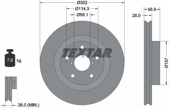 Textar 92286203 - Bremžu diski adetalas.lv