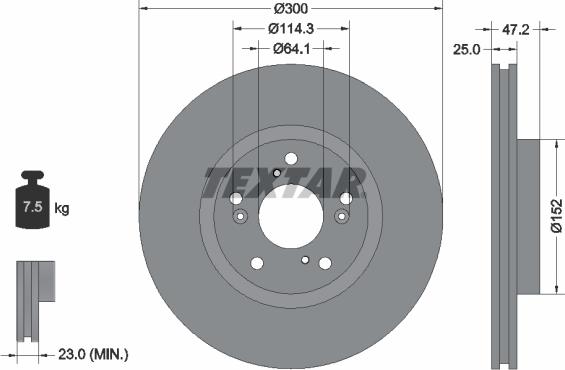 Textar 92281603 - Bremžu diski adetalas.lv