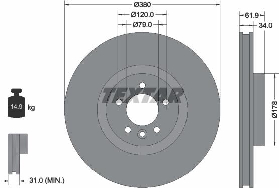 Textar 92235603 - Bremžu diski adetalas.lv