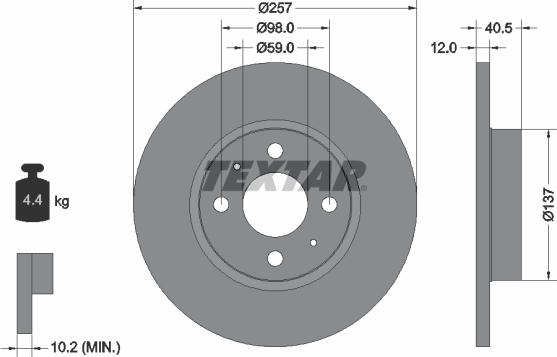 Textar 92236703 - Bremžu diski adetalas.lv