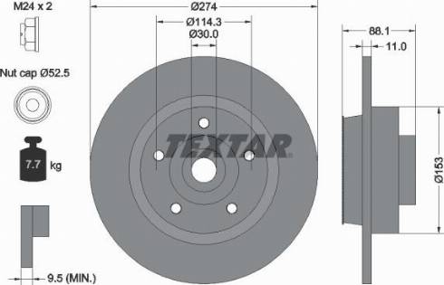 Textar 92232600 - Bremžu diski adetalas.lv