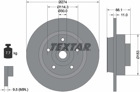 Textar 92232603 - Bremžu diski adetalas.lv