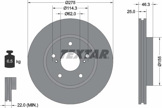 Textar 92232703 - Bremžu diski adetalas.lv