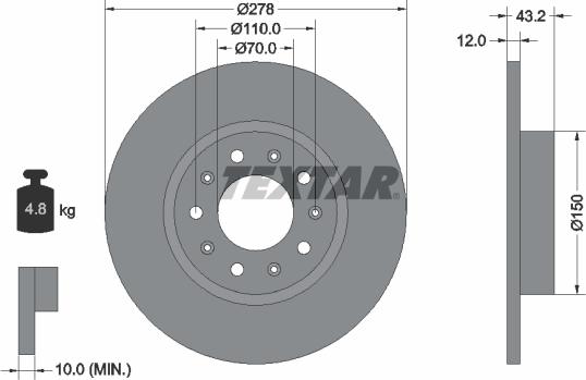 Textar 92221003 - Bremžu diski adetalas.lv