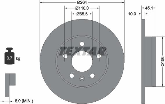 Textar 92277303 - Bremžu diski adetalas.lv