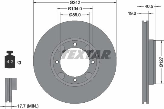 Textar 92062600 - Bremžu diski adetalas.lv