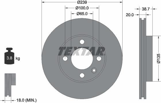 Textar 92012100 - Bremžu diski adetalas.lv