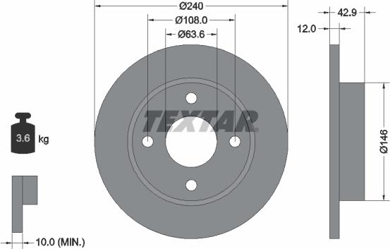 Textar 92075300 - Bremžu diski adetalas.lv