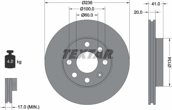 Textar 92029603 - Bremžu diski adetalas.lv