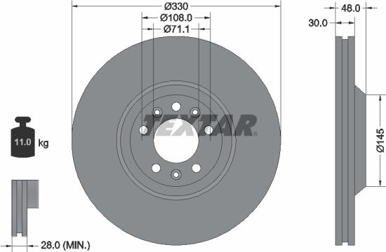 Textar 92129500 - Bremžu diski adetalas.lv