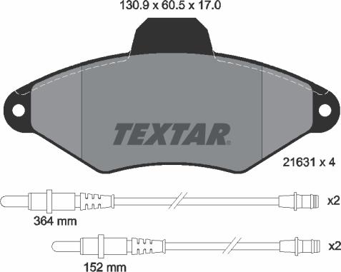 Textar 89003300 - Bremžu komplekts, Disku bremzes adetalas.lv