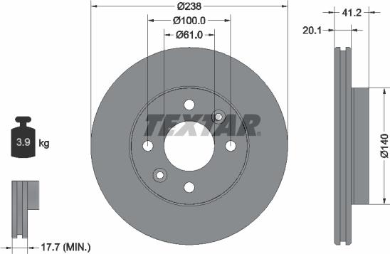 Textar 92036200 - Bremžu diski adetalas.lv