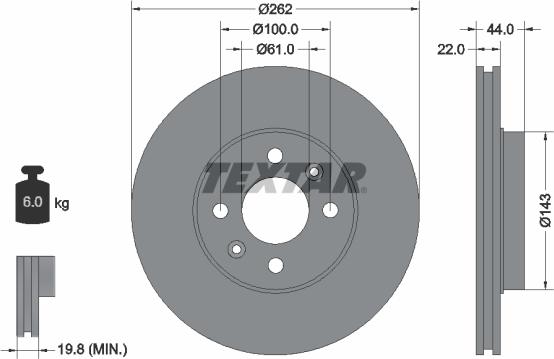 Textar 92064803 - Bremžu diski adetalas.lv