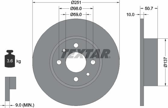 Textar 92034203 - Bremžu diski adetalas.lv