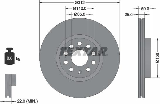 Textar 92120500 - Bremžu diski adetalas.lv